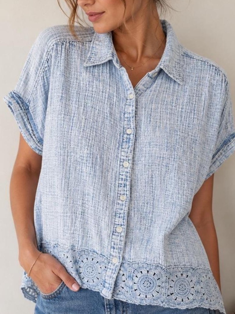 Ruby Rd. embroidered cotton blouse
